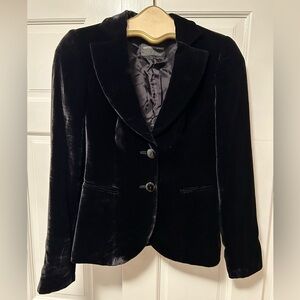 Emporio Armoni Women’s Black Velvet Evening Blazer Jacket, size XS